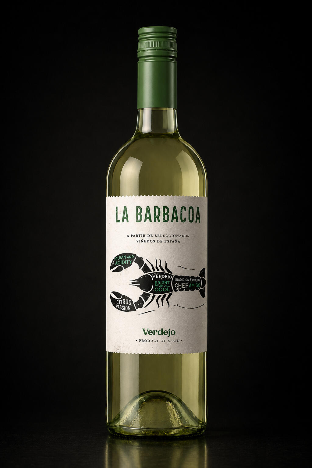 La Barbacoa Verdejo 2022 Garrafa do vinho espanhol La Barbacoa Verdejo 2022